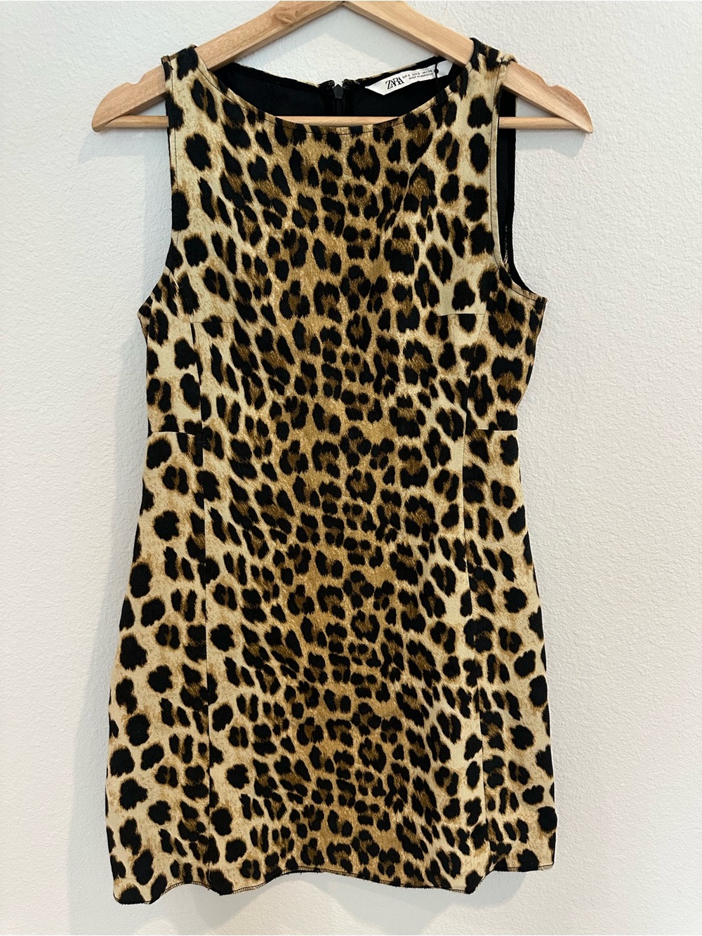 Zara Leopard Print Mini Dress Size S Y2K 90s Mob Wife